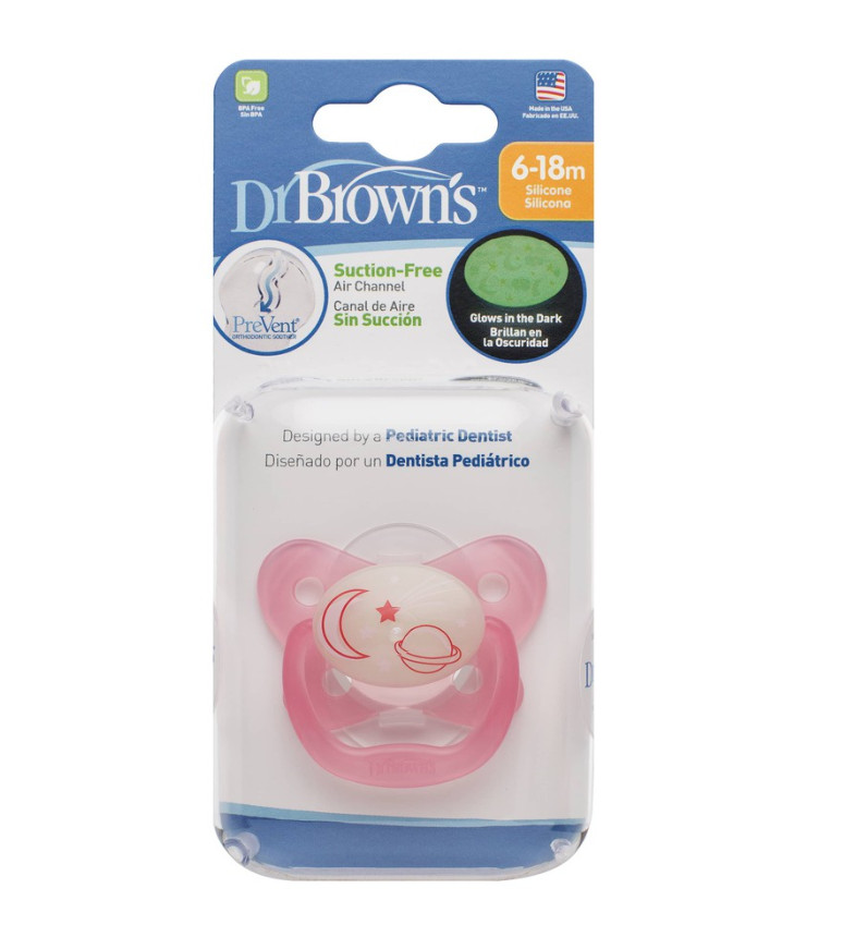 Ty ngậm đơn phát sáng dạ quang Prevent chỉnh nha Dr.Brown's
