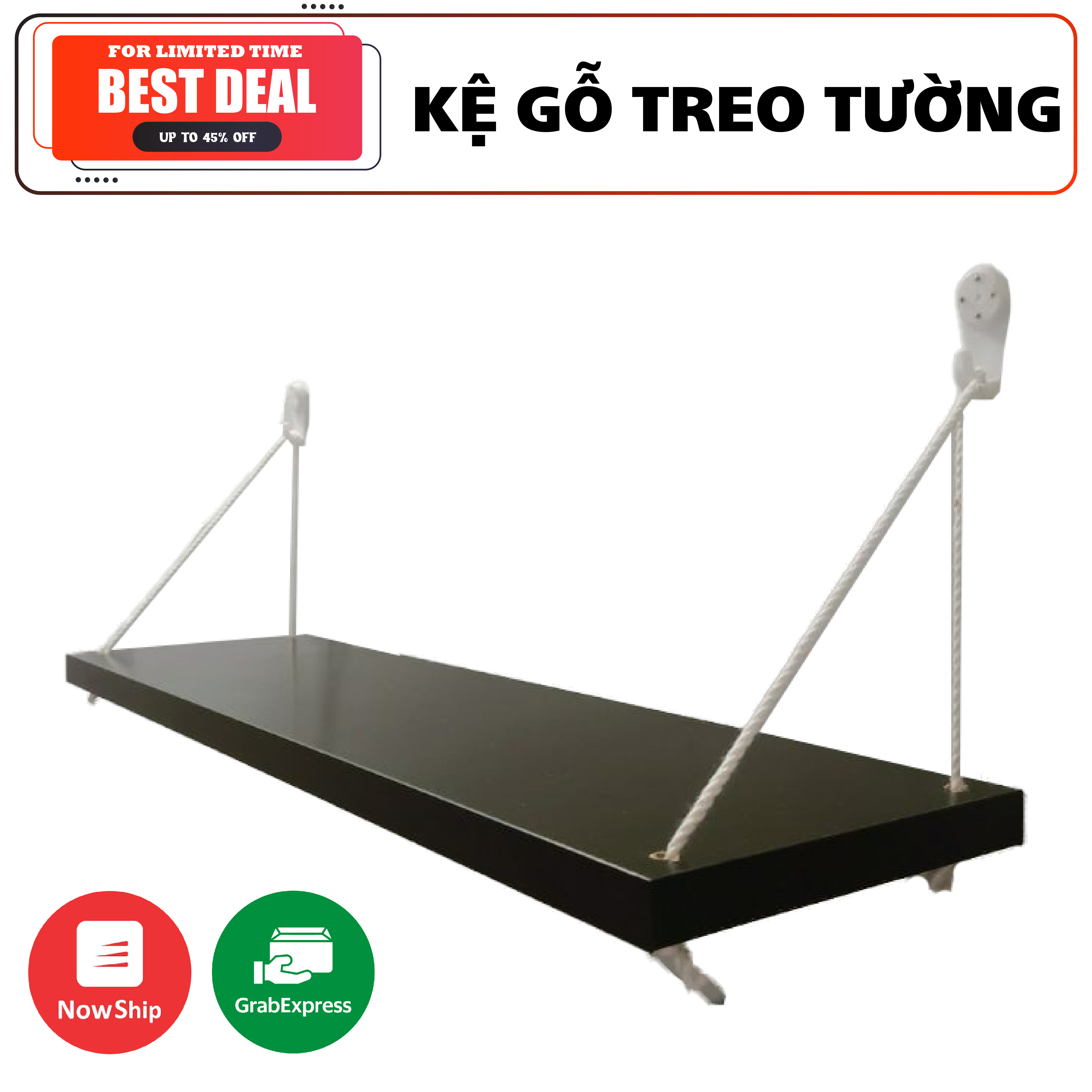 Kệ Gỗ Treo Tường Đơn Chân Tam Giác, Giá Gắn Tường Decor Trang Trí Phòng Khách, Phòng Làm Việc