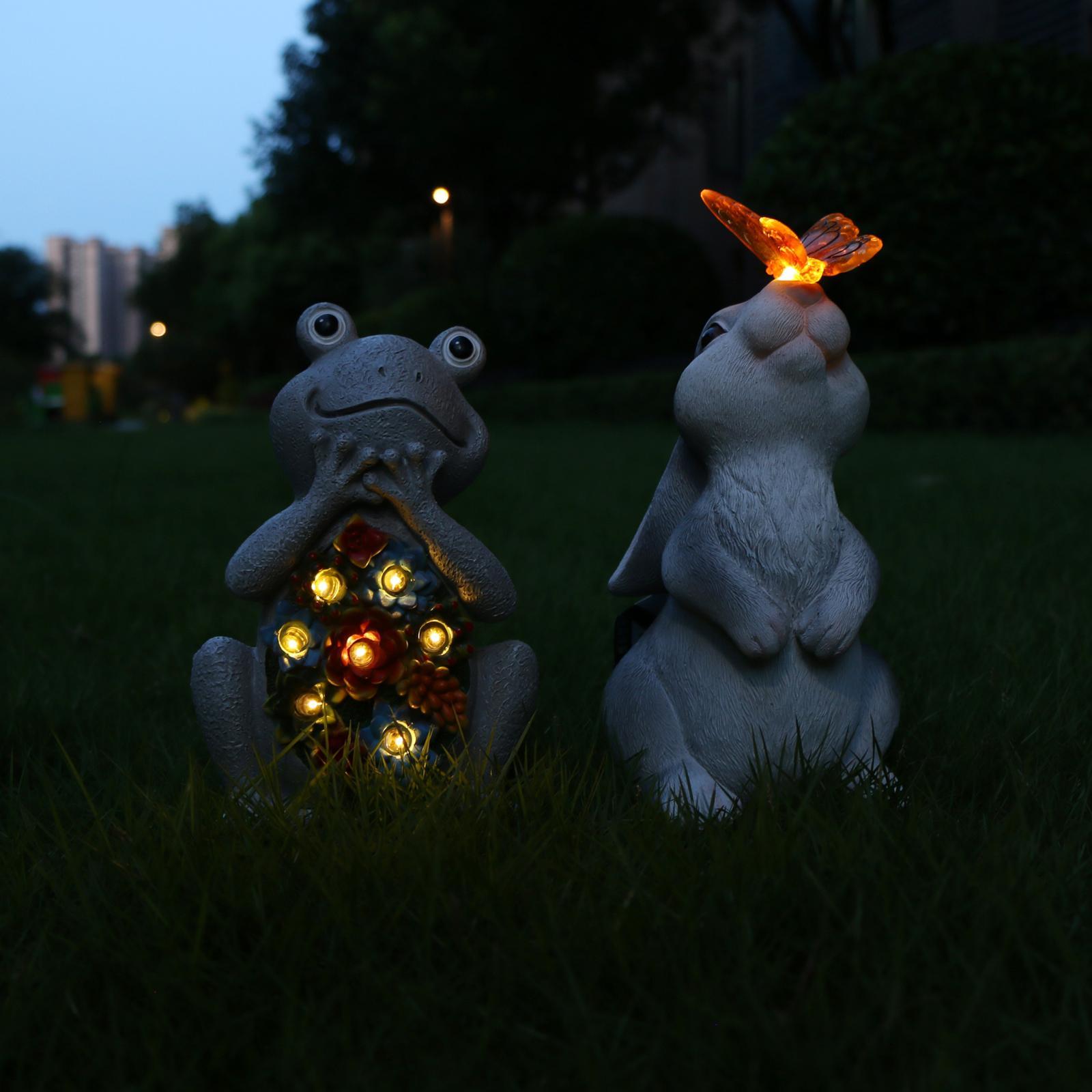 Cute Garden Lights Decoration Pathway Stakes Waterproof LED Statue Resin Decoration Lamp for Balcony Walkway Lawn Yard Outdoor