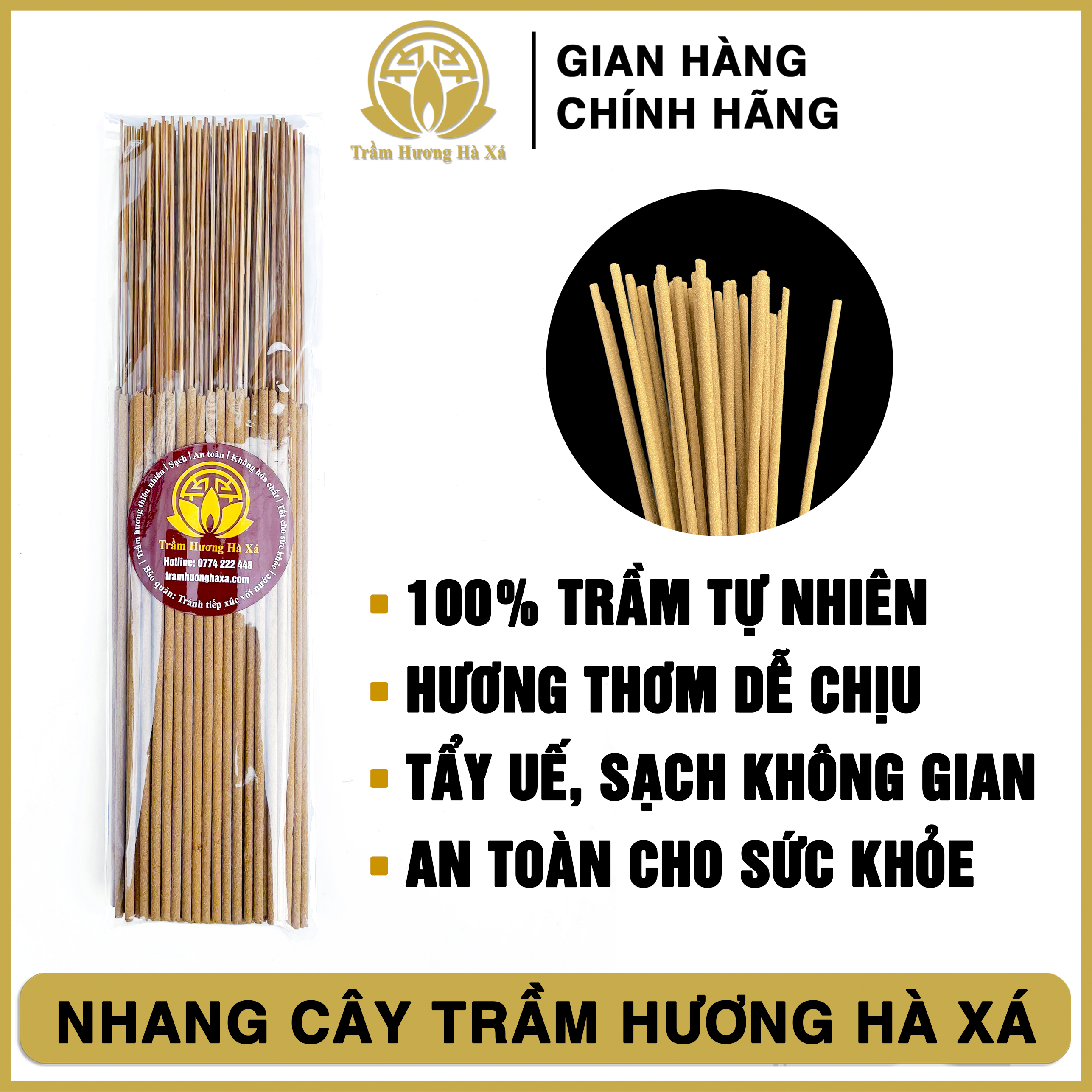 Nhang cây trầm hương HÀ XÁ xông nhà 100g đồ thờ cúng phong thủy tẩy uế, xua đuổi vận xui, thu hút nguồn năng lượng tích cực, thanh lọc không khí, an toàn cho sức khỏe