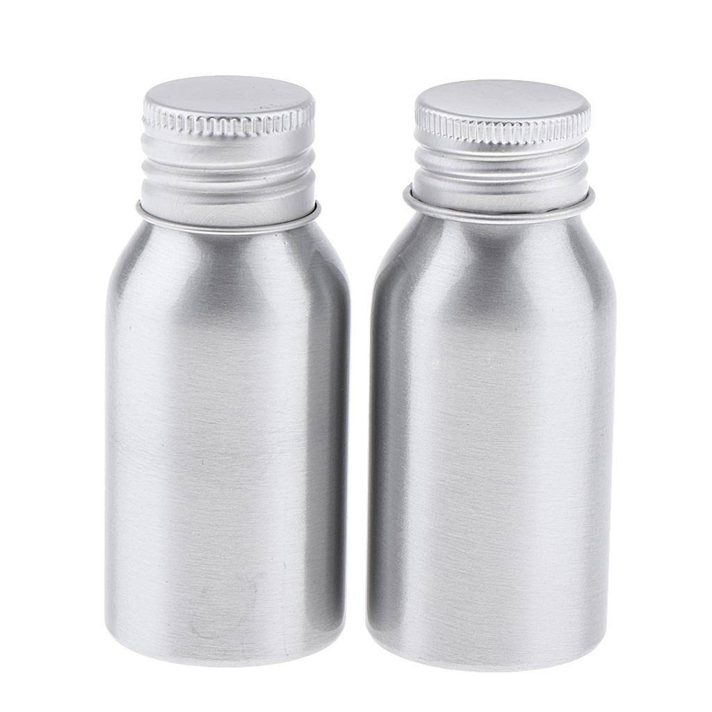 2x Travel Aluminum Refillable Makeup Bottle Liquid Empty Cosmetics Container