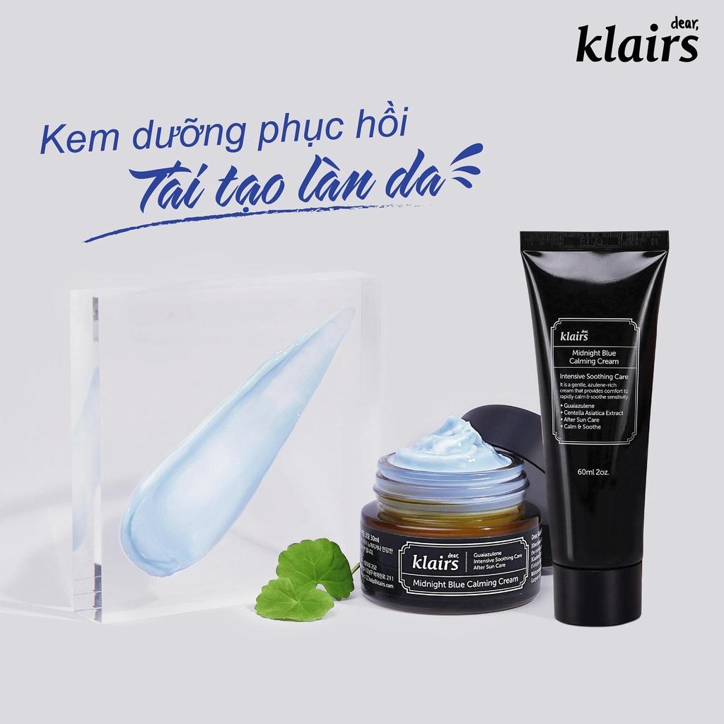 Kem Dưỡng Ẩm, Làm Dịu Và Phục Hồi Da Ban Đêm Dear Klairs Midnight Blue Calming Cream 30ml/60ml