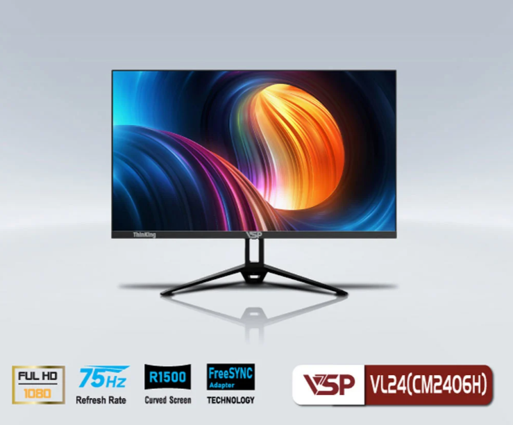 Màn hình máy tính cong VSP VL24 (CM2406H) (24Inch/FHD/75Hz/VA/12ms) - Hàng Chính Hãng