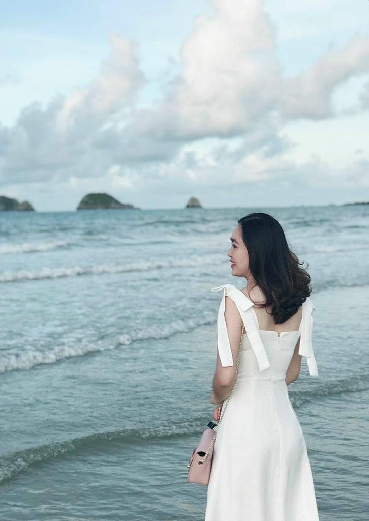 ĐẦM MIDI 2 DÂY BẢNG NƠ VAI 12824
