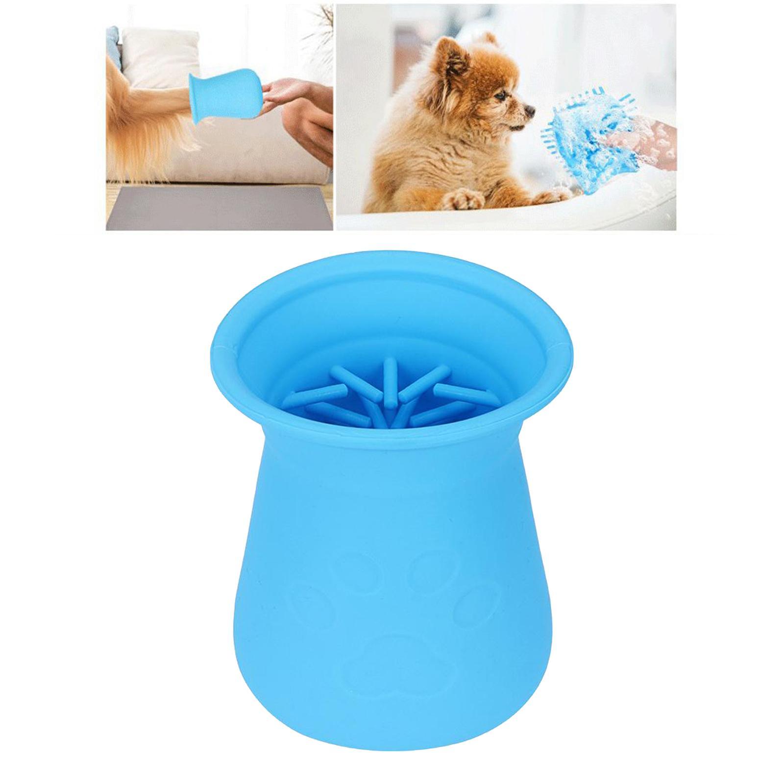Dog Paw Cleaner Soft Silicone Puppy Cats Paw Washer Foot Clean Cup Blue