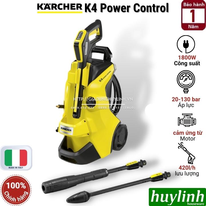 Máy xịt rửa xe cao áp Karcher K4 Power Control - 1900W - Motor cảm ứng từ - Hàng chính hãng