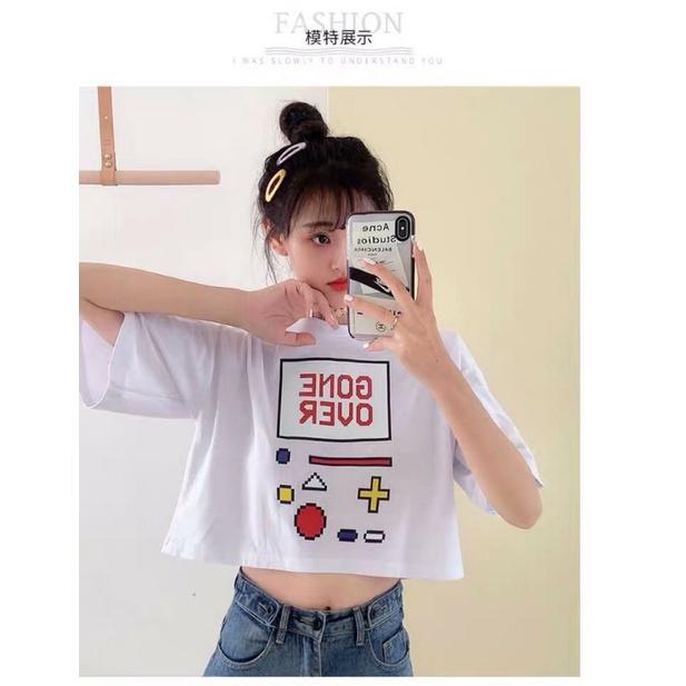 Áo croptop nữ tay lỡ , from rộng, freesize , thun cotton mềm mịn