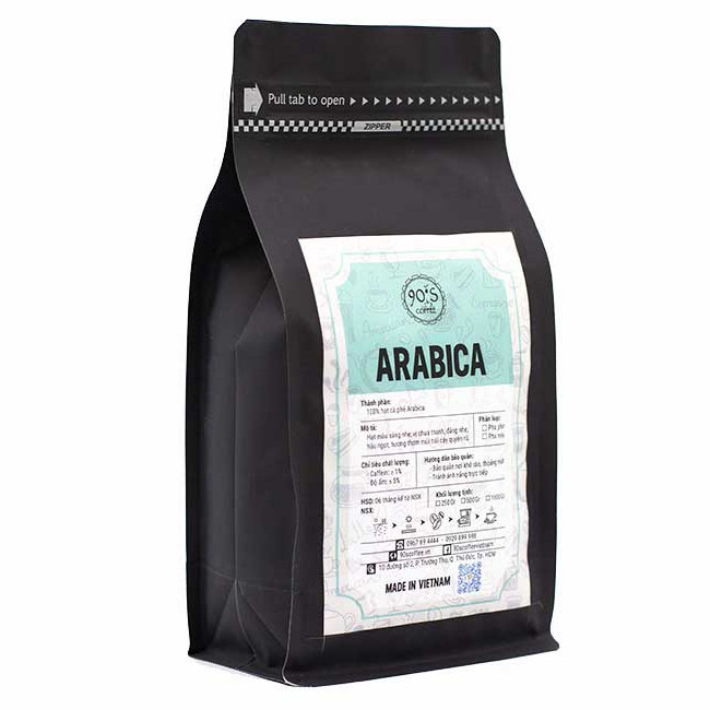 Cà Phê Hạt Arabica Rang Mộc Nguyên Chất - 90S Coffee Vietnam - 100% Cà Phê Sạch Cao Cấp