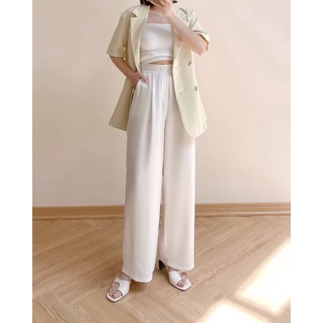 Quần suông culottes nữ chun sau ly bụng 72q01 by germe