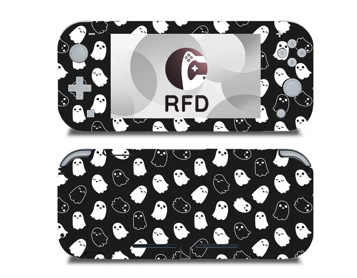 Skin decal dán Nintendo Switch Lite mẫu Halloween Ghosties (dễ dán, đã cắt sẵn)