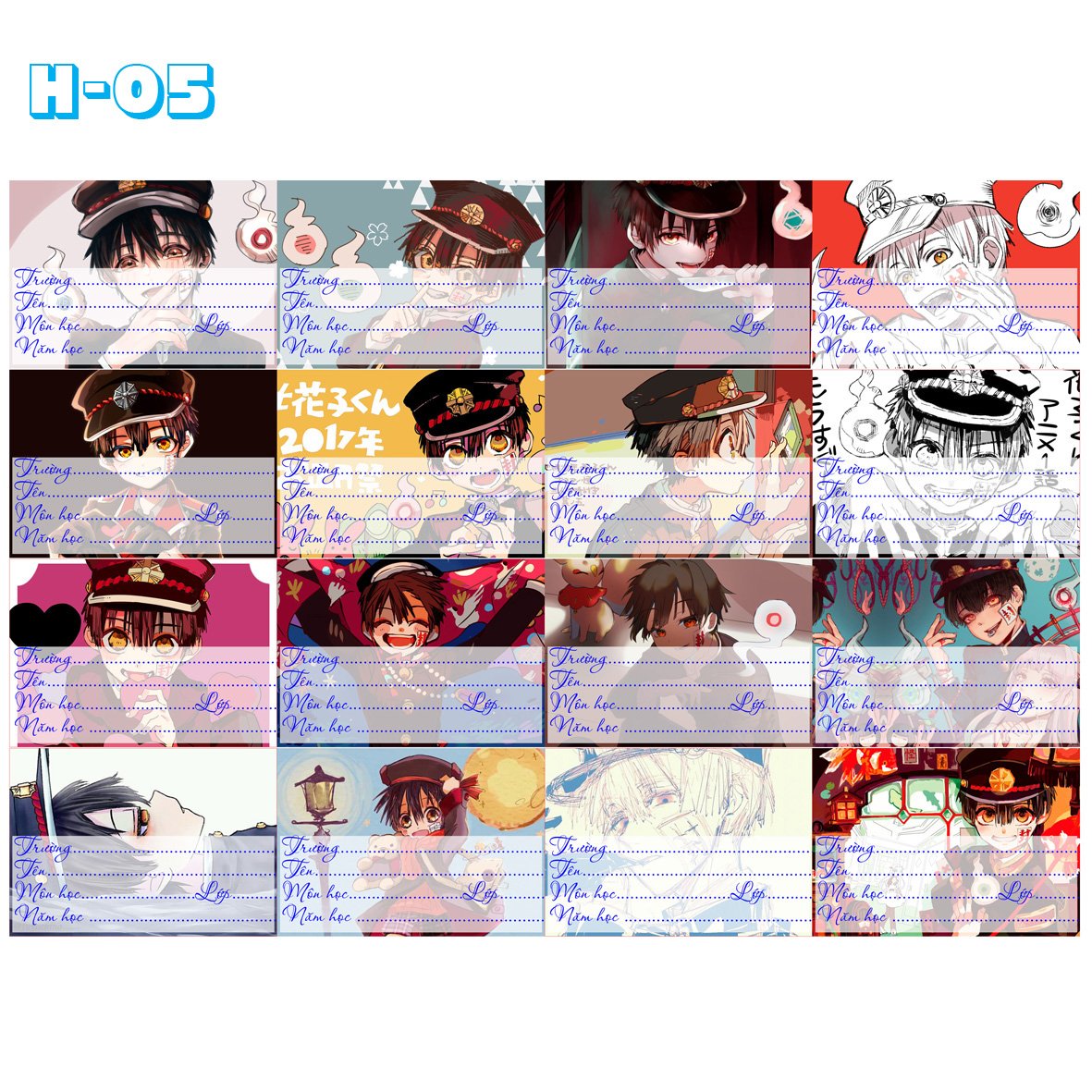 Nhãn vở set 32 nhãn Jinbaku shounen hanako-kun