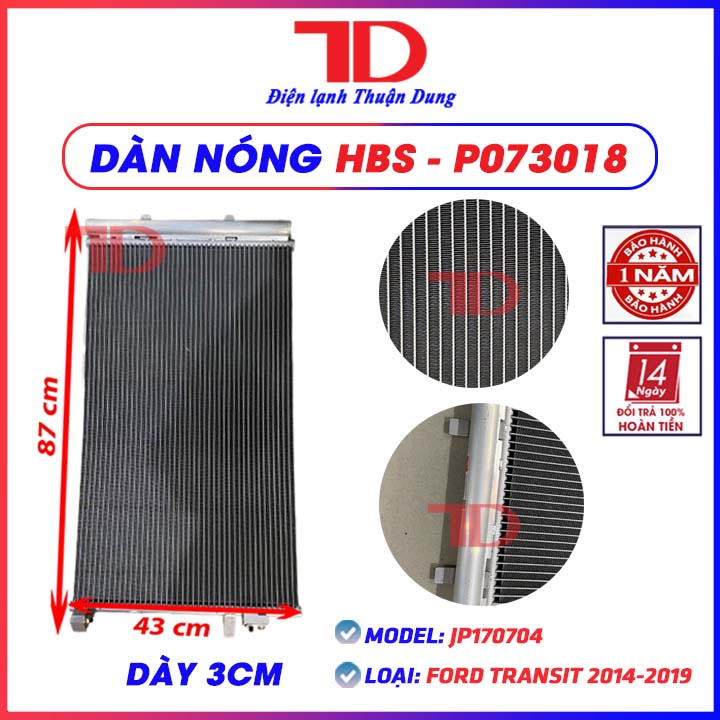 Dàn lạnh điều hòa HBS YZ07283 Ford Transit 2012-2014 và Dàn nóng HBS - P073018 2014 đến 2019 - Điện Lạnh Thuận Dung