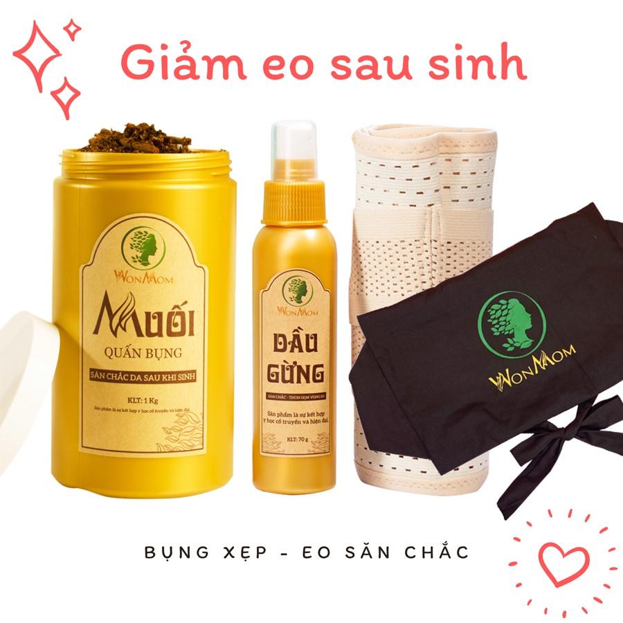 Bộ ở cữ đầy đủ Wonmom ( Tắm gội - dưỡng trắng mặt - body - giảm eo - xông hơi - lợi sữa - bé