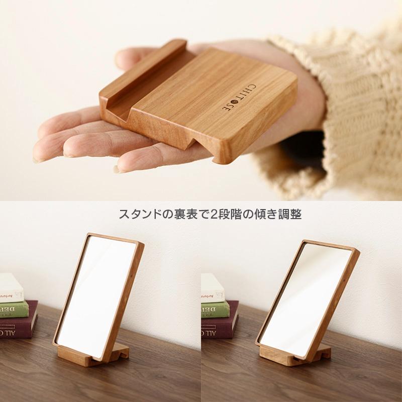 Gương để bàn VIVUDECOR GB01 100% gỗ tự nhiên