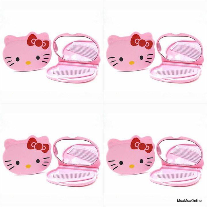 Bộ Gương Soi Và Lượt Mini Hình Mèo Kitty