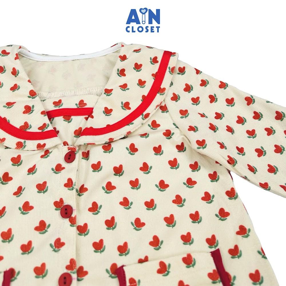 Áo khoác bé gái họa tiết Cây Trái Tim Đỏ thô nhung. - AICDBGEVTTIM - AIN Closet