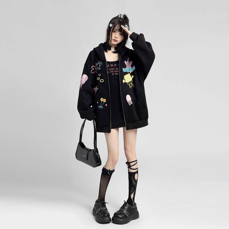 Áo hoodie 2 màu y hình