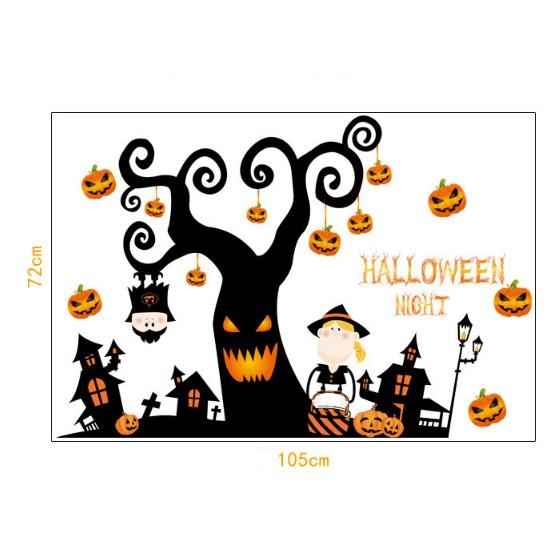 Decal trang trí tường - Cây Ma Kinh Dị Halloween