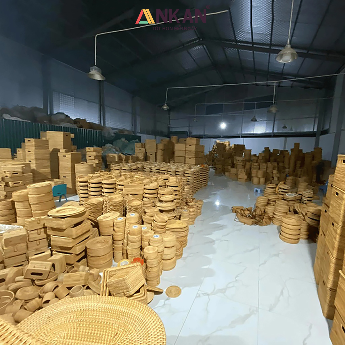 Khay Mây Tròn Đựng Trái Cây, Đồ Ăn, Decor Nhà Bếp – Khay Mây Tre Đan Thủ Công Cao Cấp ANKAN