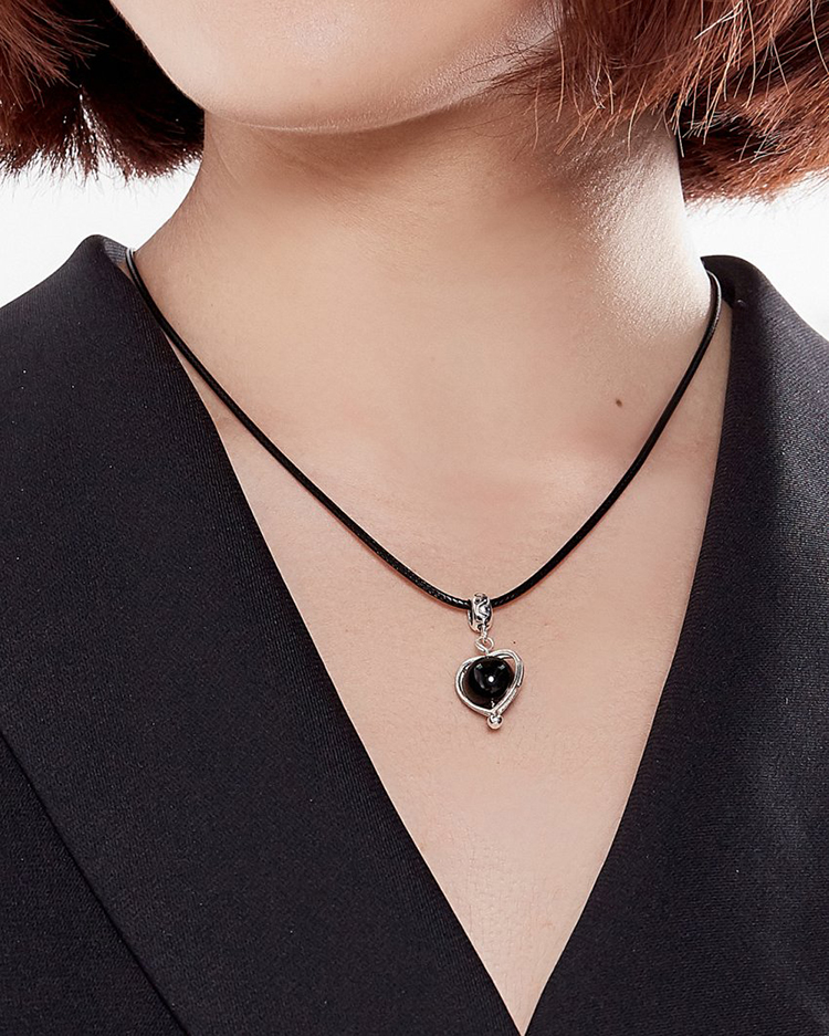 Bộ Bông Tai Và Mặt Dây Chuyền Đá Obsidian Ngọc Quý Gemstones BT5