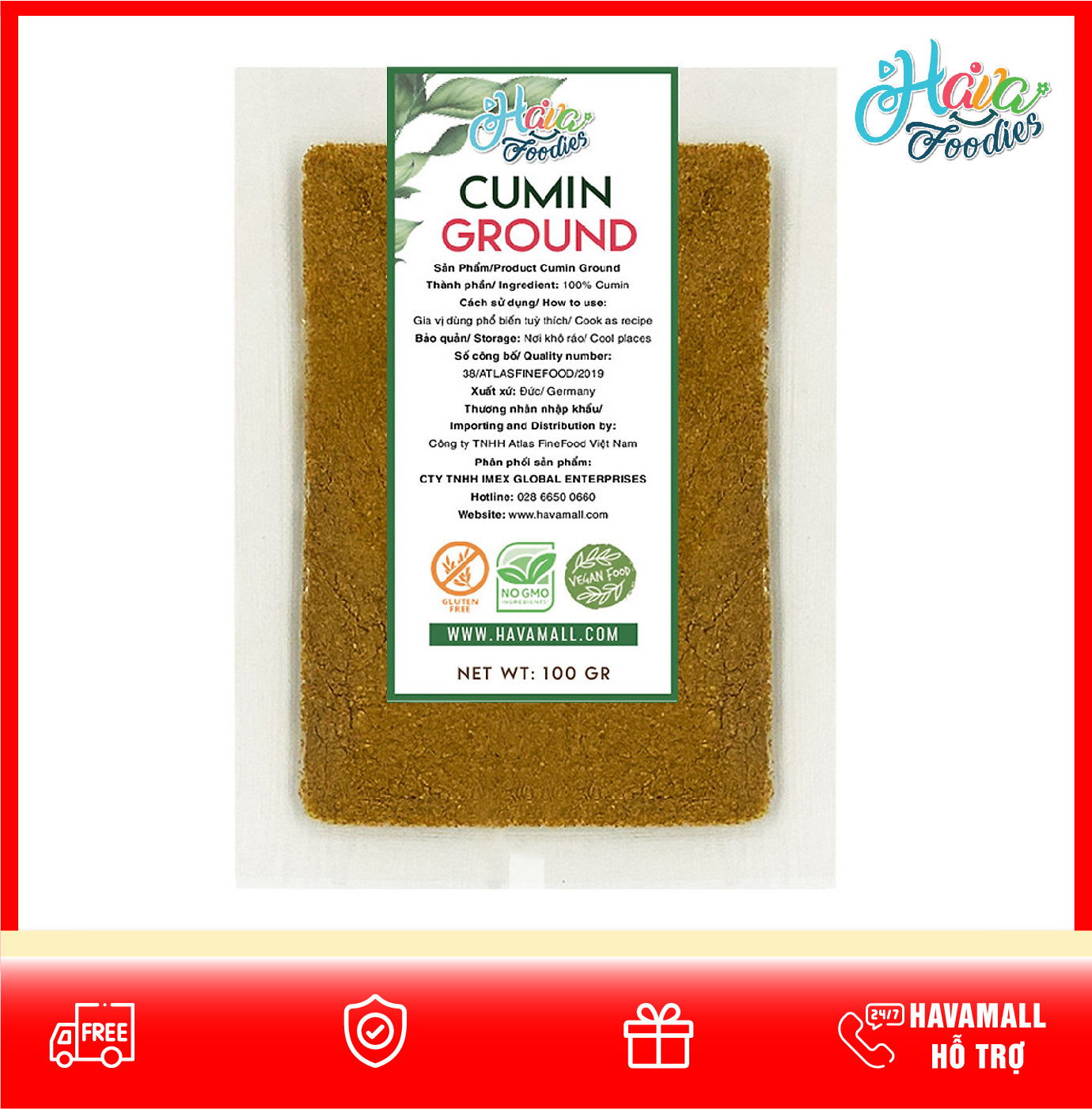 Thì Là Thương Hiệu Hava Foodies Gói 100g – Dried Cumin