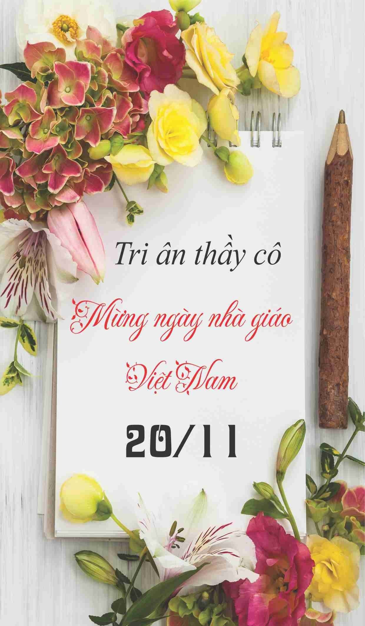 Lốc 5 thiếp chúc mừng ngày nhà giáo Việt Nam 20/11