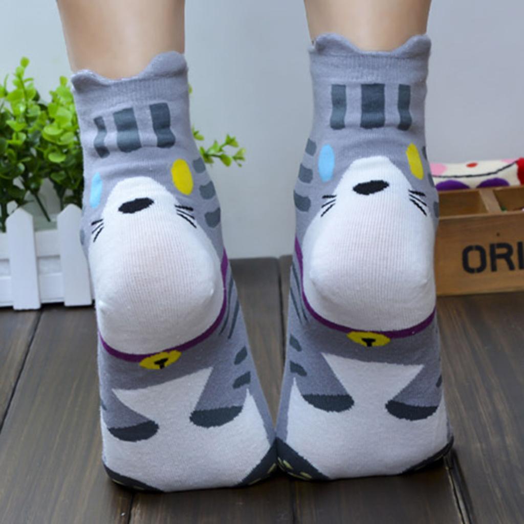Soft Womens Casual 3D Printed Animal Retro High Cut Cotton Socks