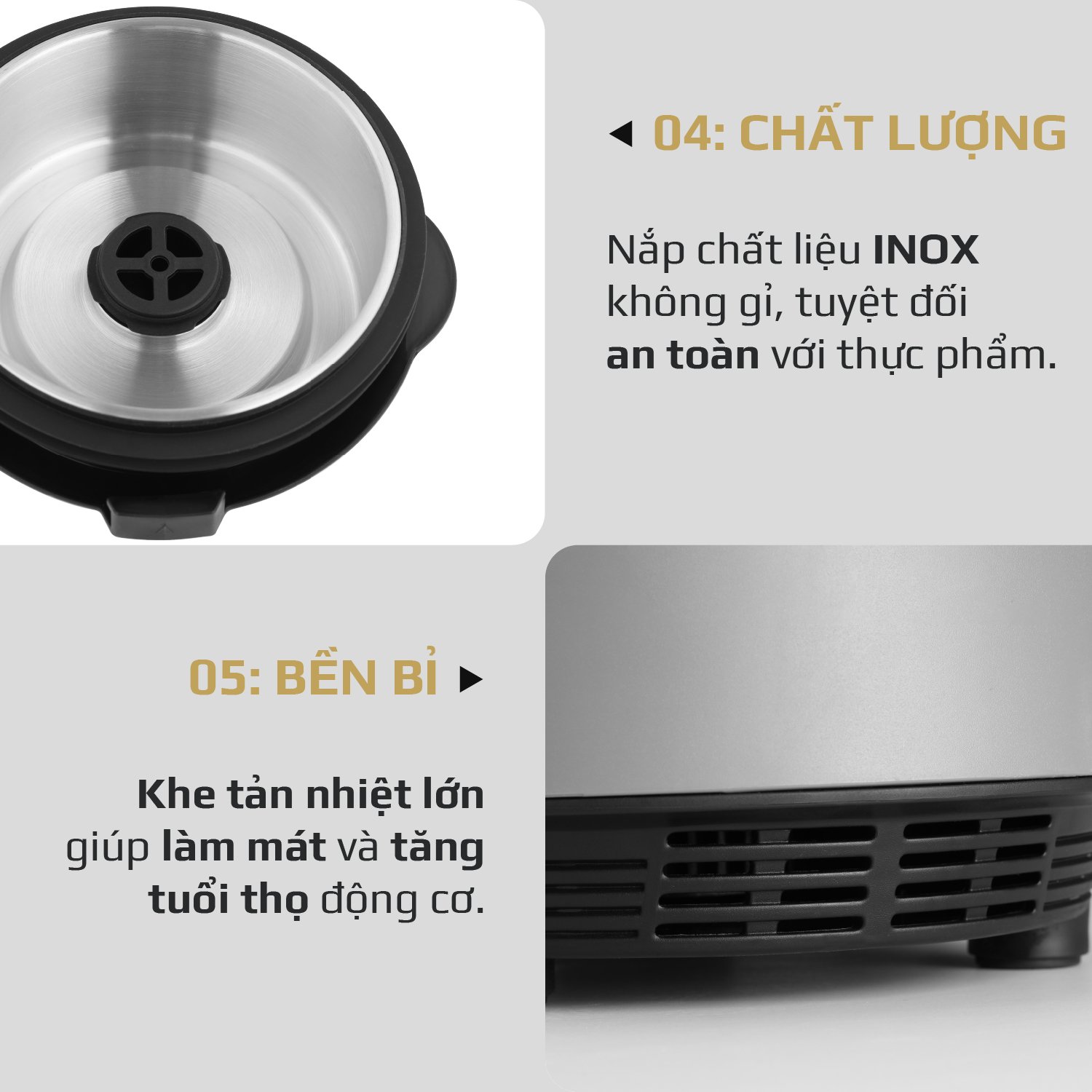 Máy Xay Nấu Đa Năng OLIVO CB20 - Độ Ồn Thấp Nhất - Chống Trào Tuyệt Đối - Vệ Sinh Khử Khuẩn - Chống Dính Gốm - Hàng Chính Hãng