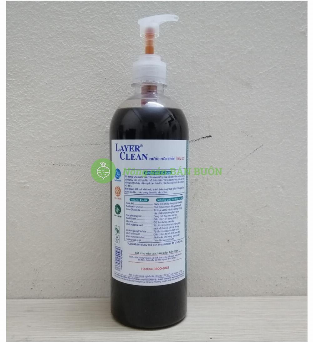 Combo 3 Chai Nước Rửa Chén Hữu Cơ Layer Clean - Hương Quýt, Thể Tích: 800ml