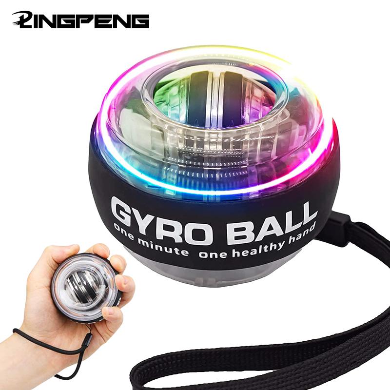 LED Gyroscopic Powerball Autostart Range Gyro Power Cổ tay bóng tay tay Hand Forcle Trainer tập thể dục thiết bị Color: platinum with led