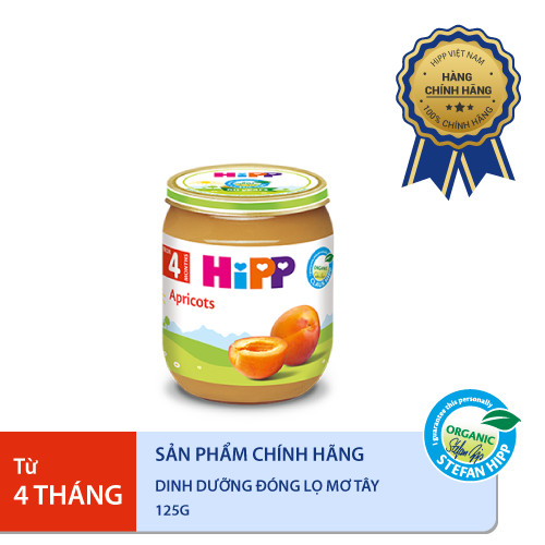 Dinh dưỡng đóng lọ ăn dặm Mơ tây HiPP Organic 125g