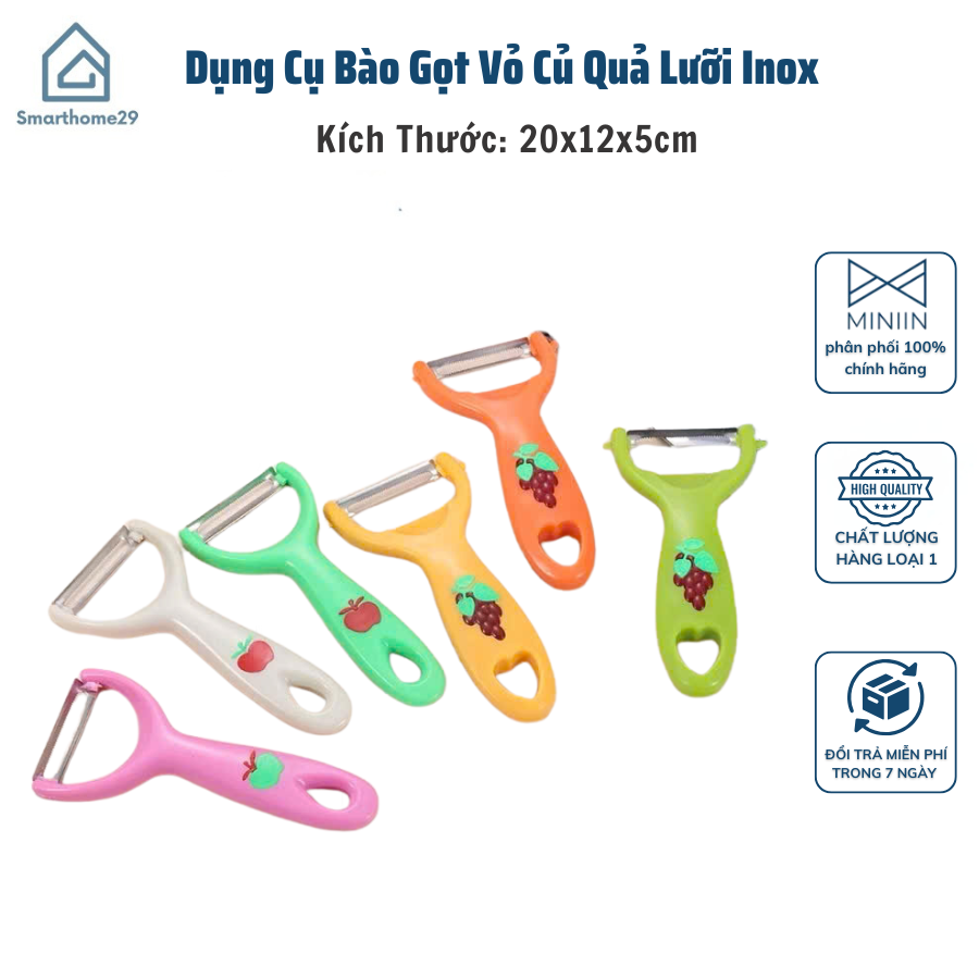 Nạo Rau Củ Quả, Dụng Cụ Bào Gọt Vỏ Inox Răng Cưa Sắc Bén (Nạo Táo 3038) - HÀNG CHÍNH HÃNG MINIIN