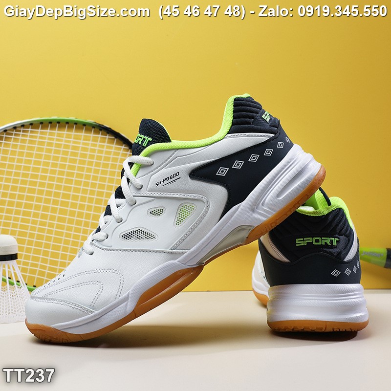 Giày chơi cầu lông tennis cỡ lớn 45 46 47 48 cho nam cao to chân ú bè. Big size badminton shoes for wide feet