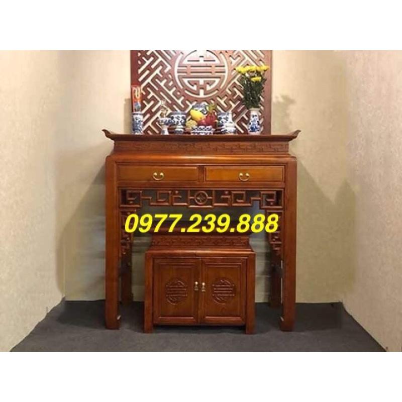 Bàn thờ gỗ sồi màu óc chó nhạt