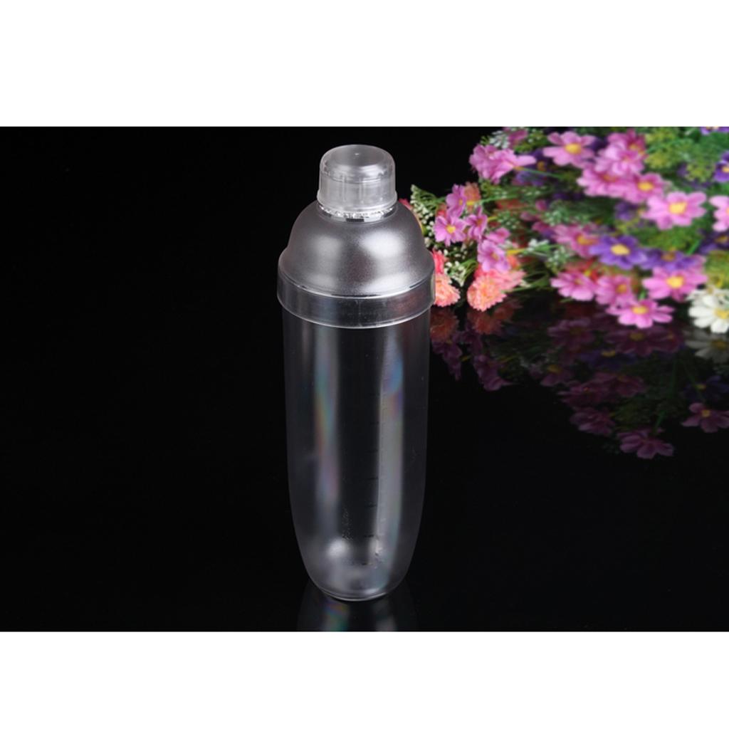 Plastic Cocktail Shaker Mixer Drink with Measurement Bartender Tool