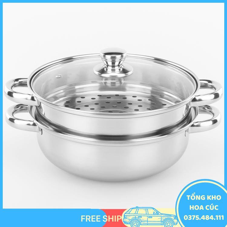 Nồi Hấp Inox 2 Tầng 28Cm - Vận Chuyển Miễn Phí Toàn Quốc