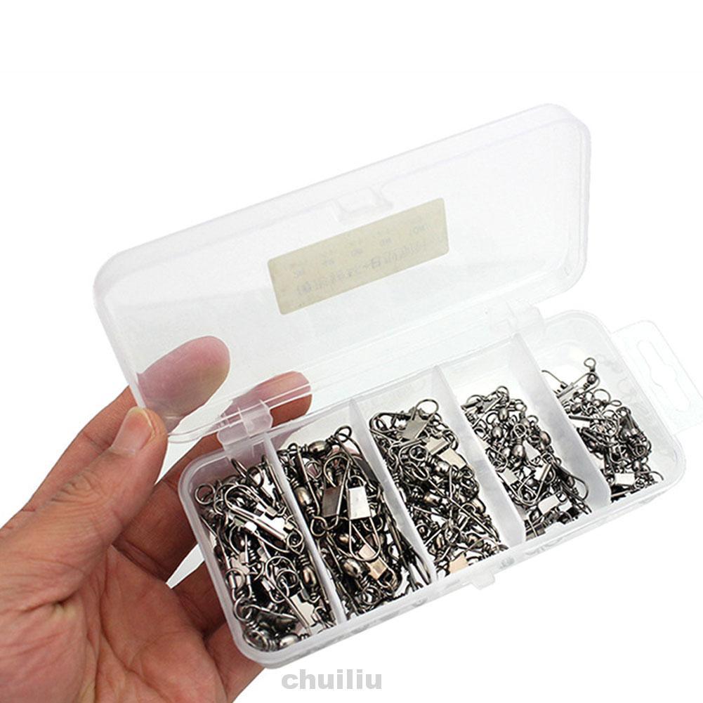 100 Đầu Nối Dây Câu Cá 5 Kích Cỡ Bằng Thép Không Gỉ