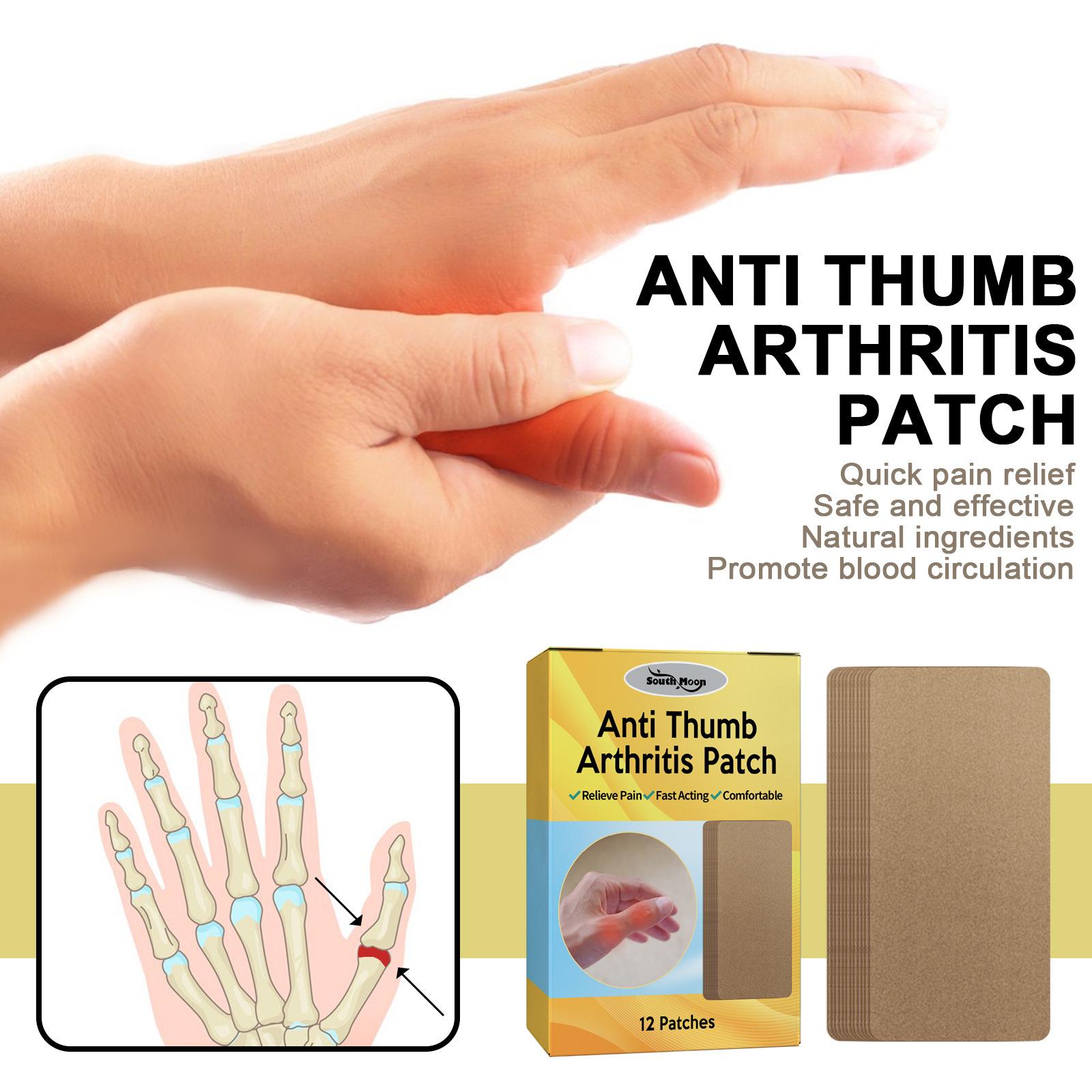 South Moon 12Pcs Anti-Thumb Arthritis Patch Thumb Finger Wrist Pain Relief Patch