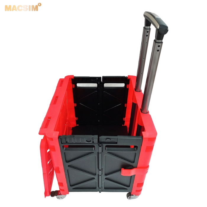 Hộp đựng đồ xếp gọn có bánh, tay kéo 51cm x 55cm x 40cm - nhãn hiệu Macsim màu đen,màu đỏ