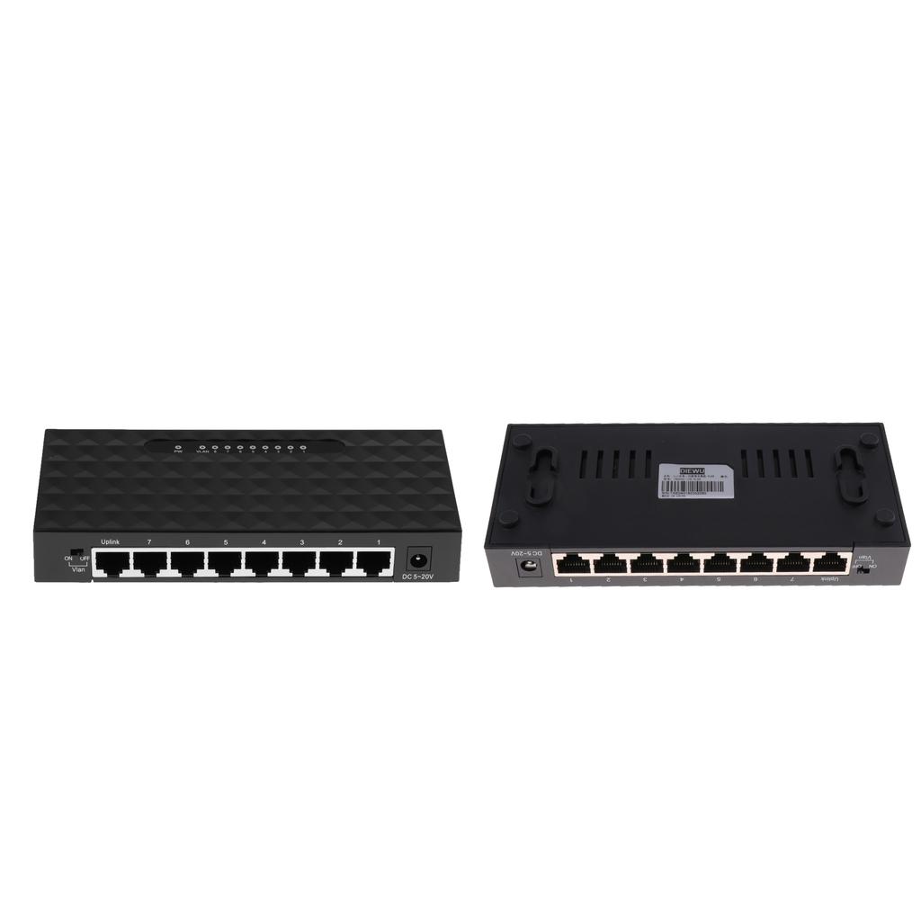 2 Pack 8 Ports RJ45 Uplink Unmanaged Fast Network Switches, Plug and Play