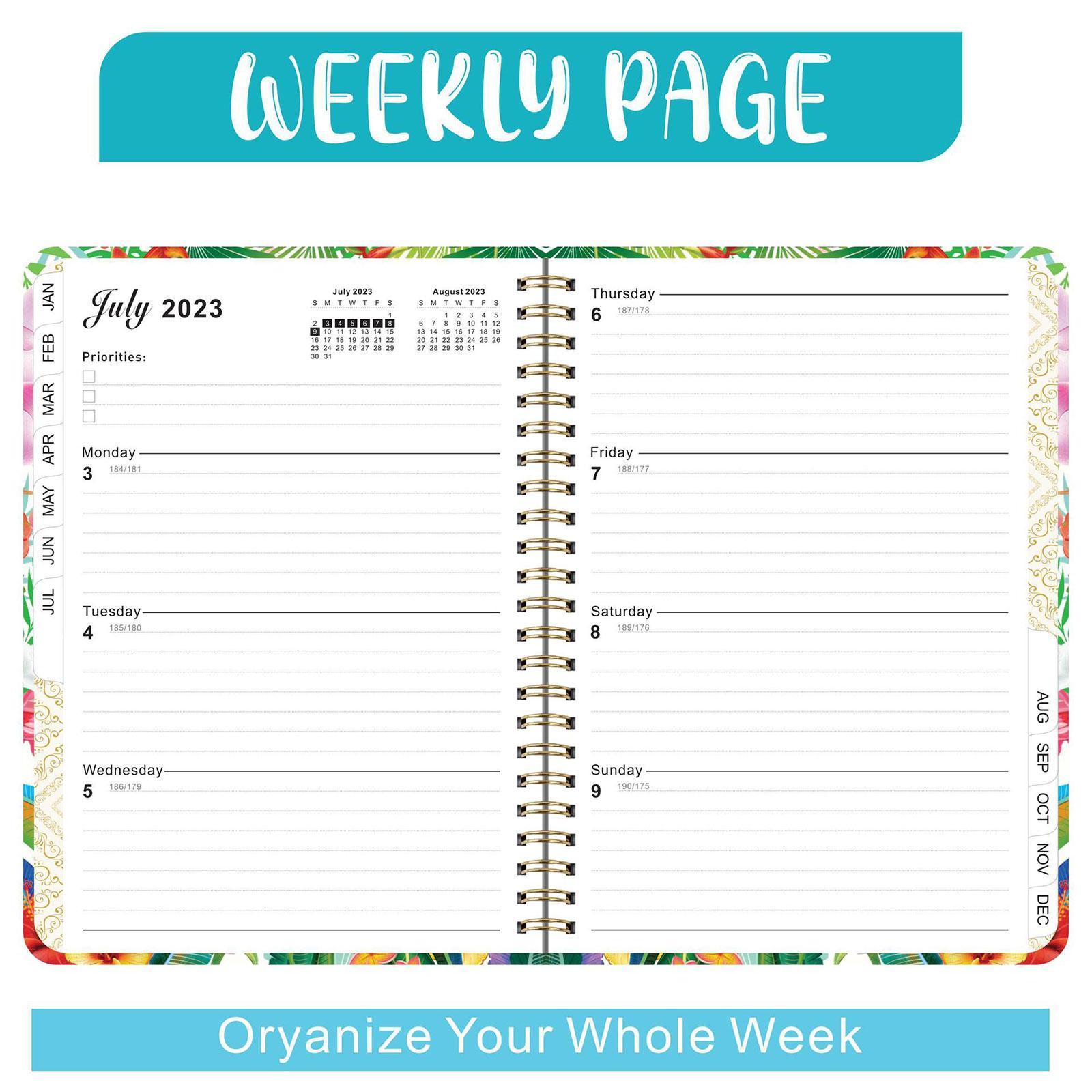 Schedule Planner 71 Page with 2 Bookmarks Agenda 2023 Planner for School