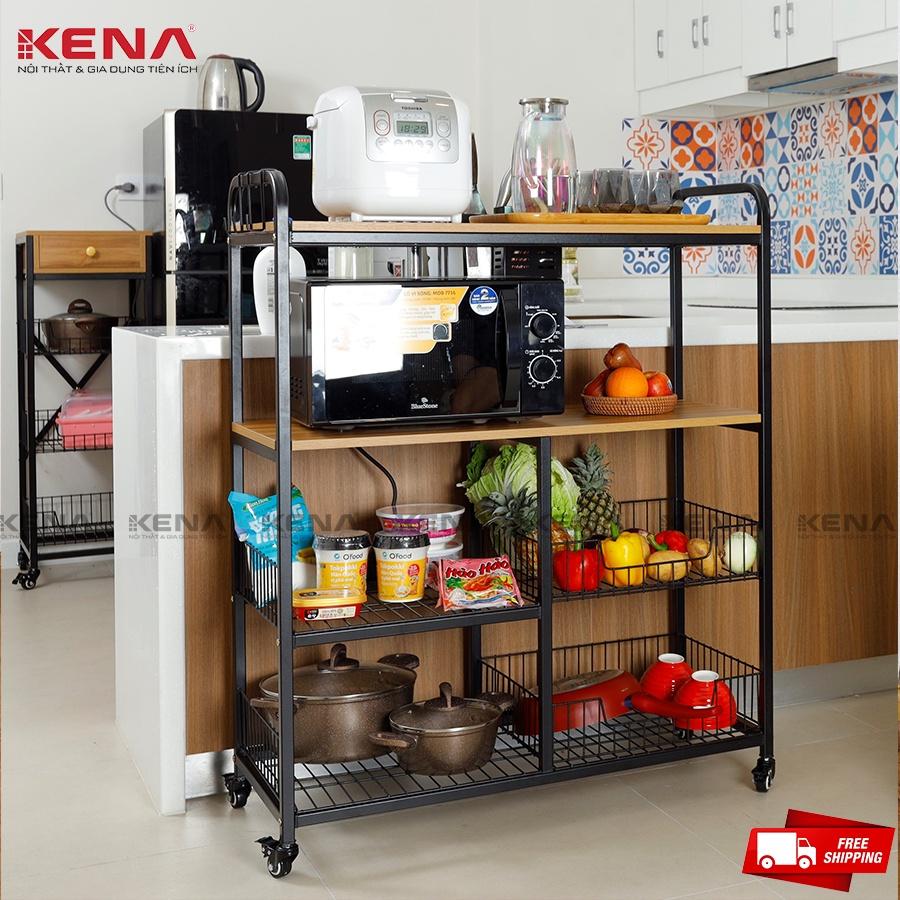 Kệ để lò vi sóng, kệ để nồi chiên không dầu KENA phủ sơn tĩnh điện cao cấp chống gỉ KN 139-2