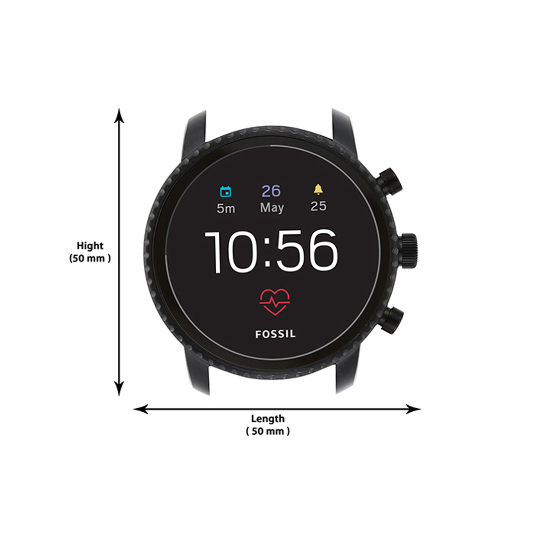 Đồng hồ thông minh nam Fossil Gen 4 Smartwatch Explorist dây silicone FTW4018 - màu đen - Hàng chính hãng