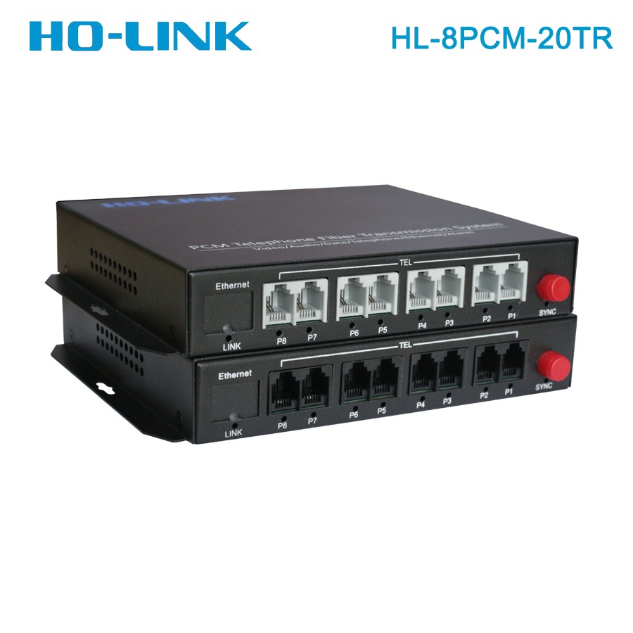 Bộ chuyển đổi quang thoại 8 kênh Ho-link HL-8PCM-20TR - Hàng Chính hãng