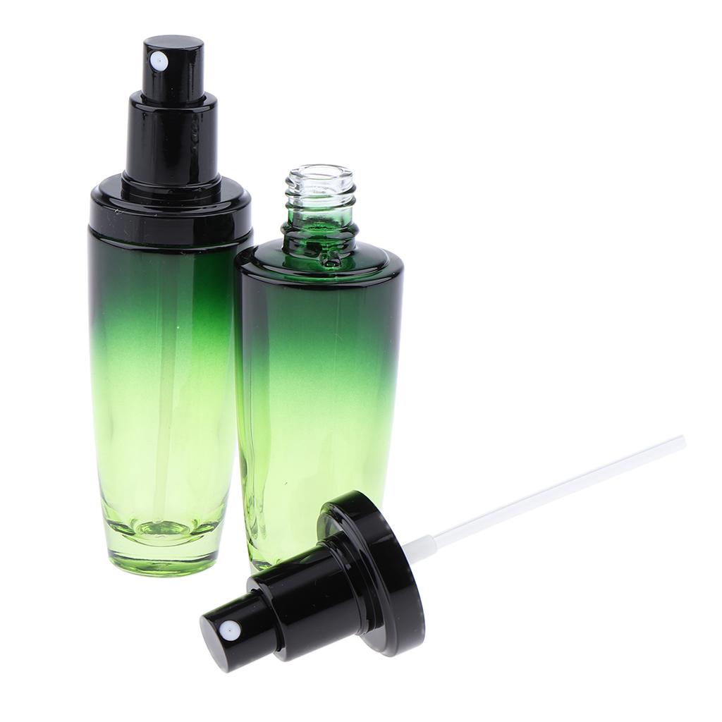 2x Empty Glass Makeup Container Face Cream Jar Travel Pump Spray Bottle 50ml