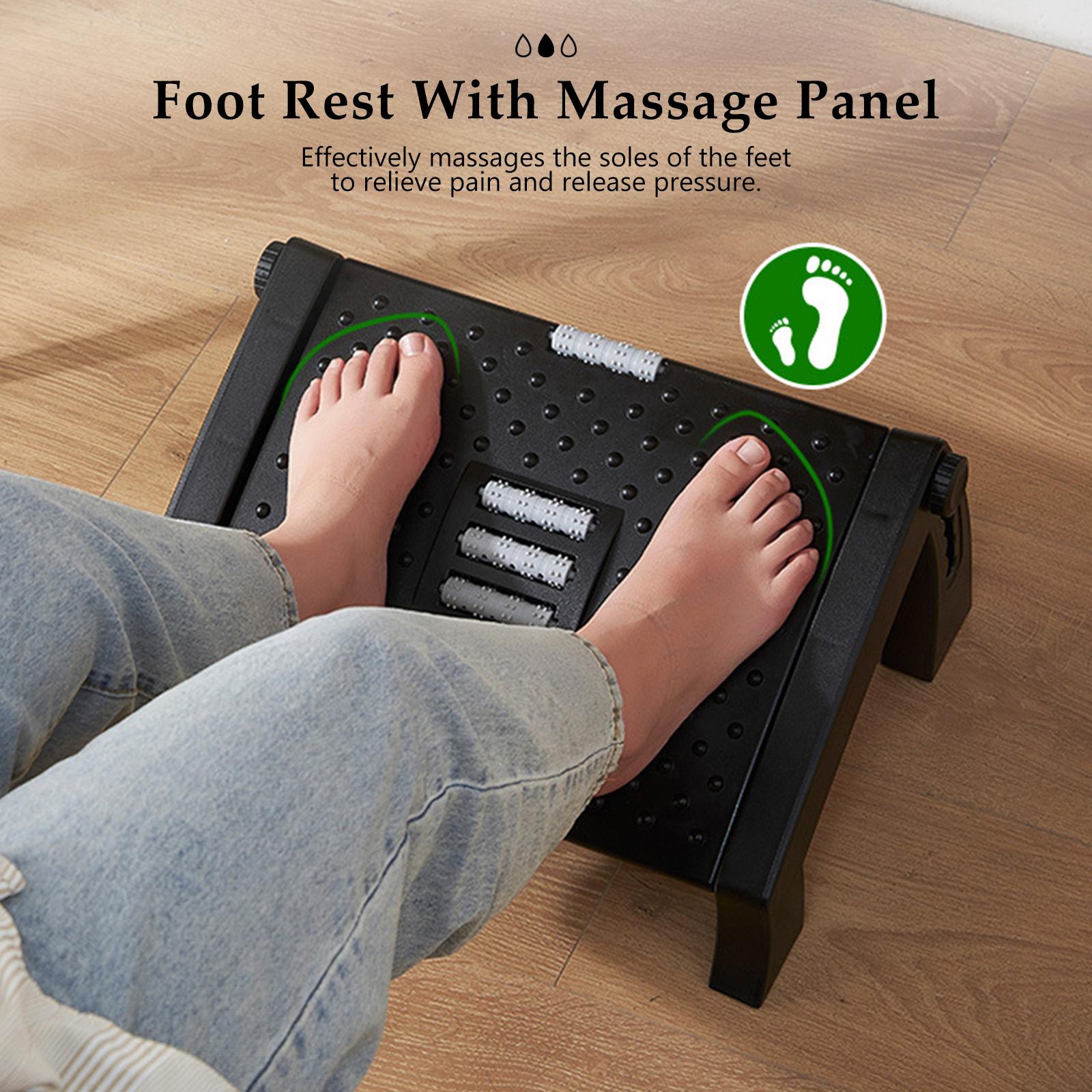 Adjustable Foot Rest with Massage Surface Ergonomic Foot Stool Under Desk Footrests for Home Work Office School