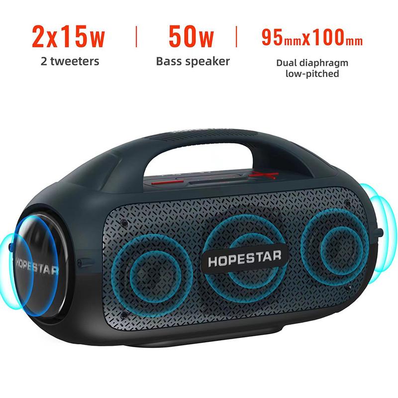 Hopestar A50 80W loa Bluetooth không dây âm nhạc không thấm nước ngoài trời Super Bass Subwofer âm thanh Subwofer với micrô Color: Army Green