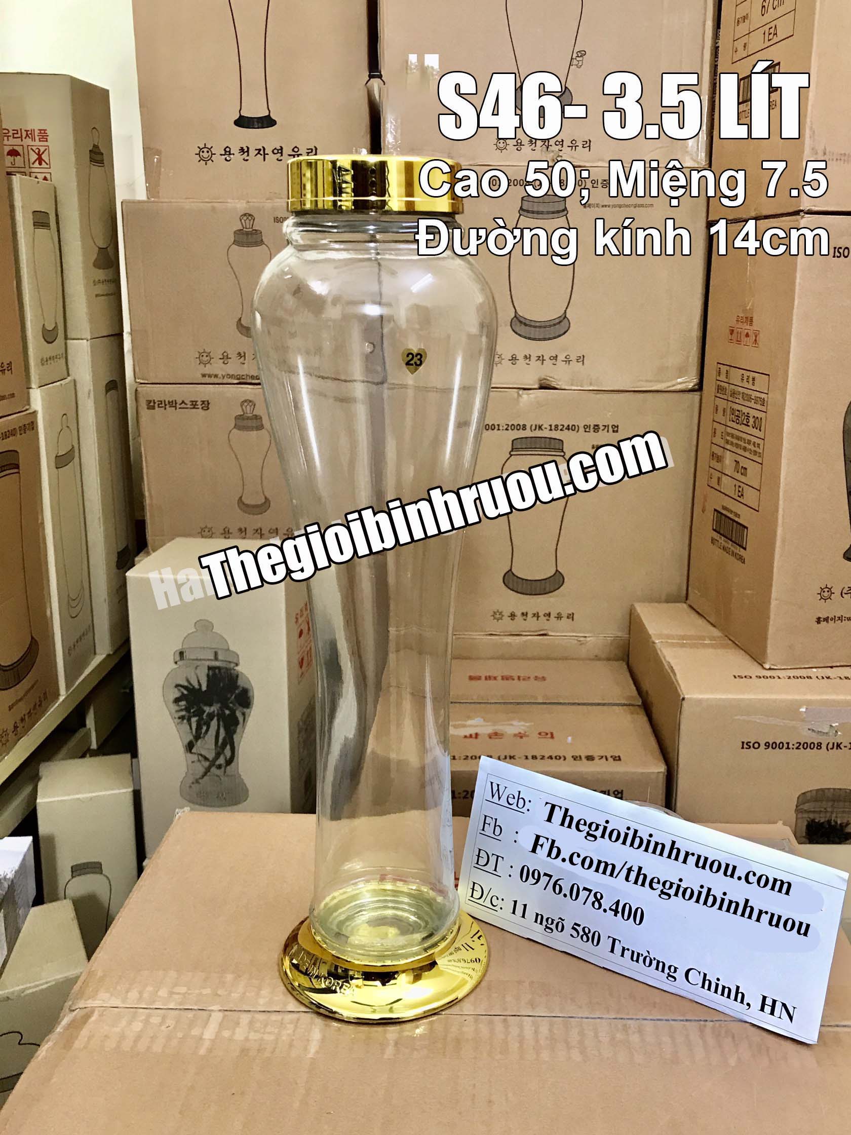 Bình thủy tinh ngâm sâm Hàn Quốc 3,4 lít