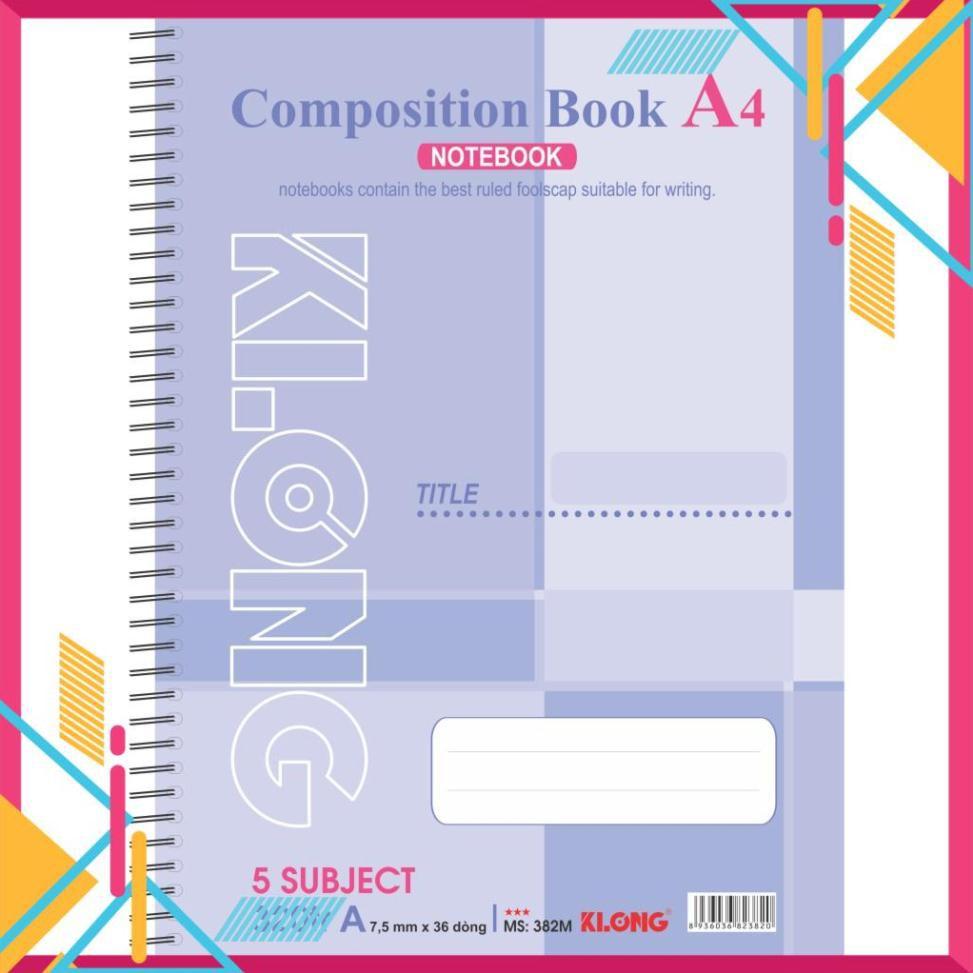 Sổ lò xo KLONG 320tr A4 Compostion Book, 5 Subiject; MS: 382