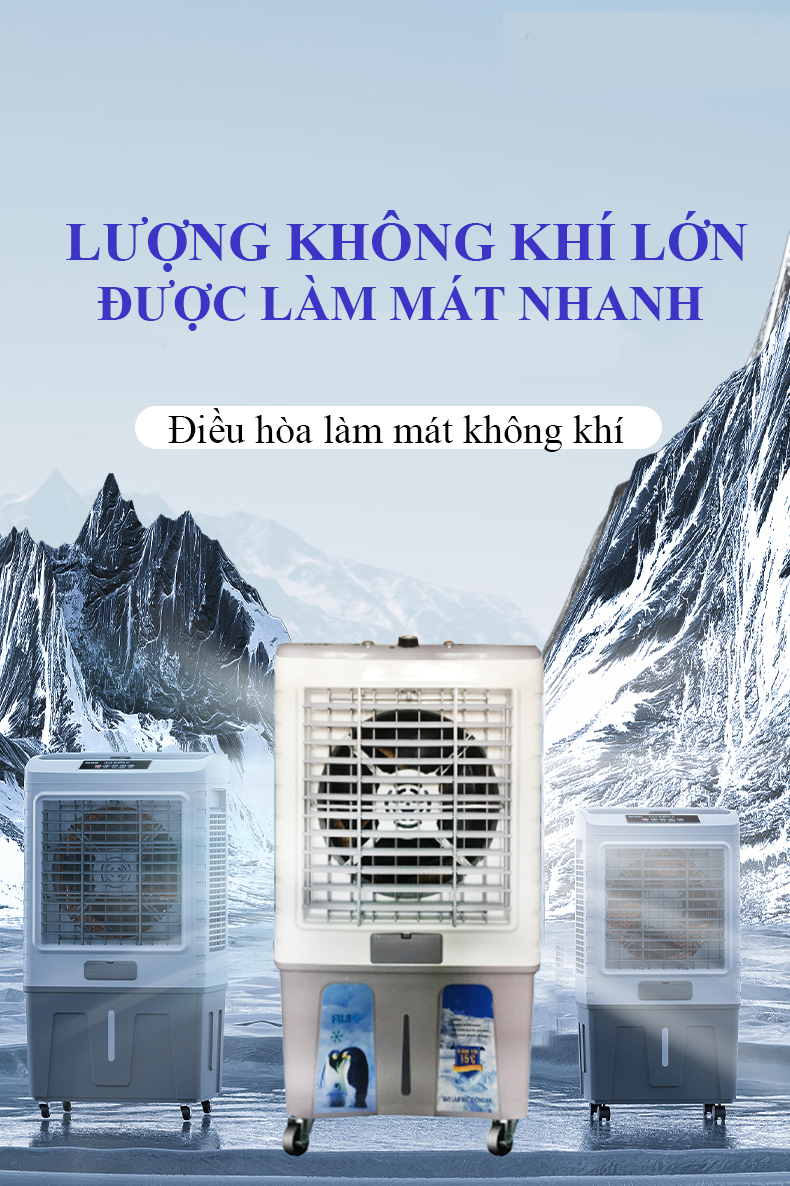 Quạt Điều Hòa HA-880R Dung Tích 80L Máy Làm Mát Không Khí, Quạt Điều Hòa Hơi Nước Tinh Tế, Sang Trọng, Tiết Kiệm Chi Phí Cho Gia Đình